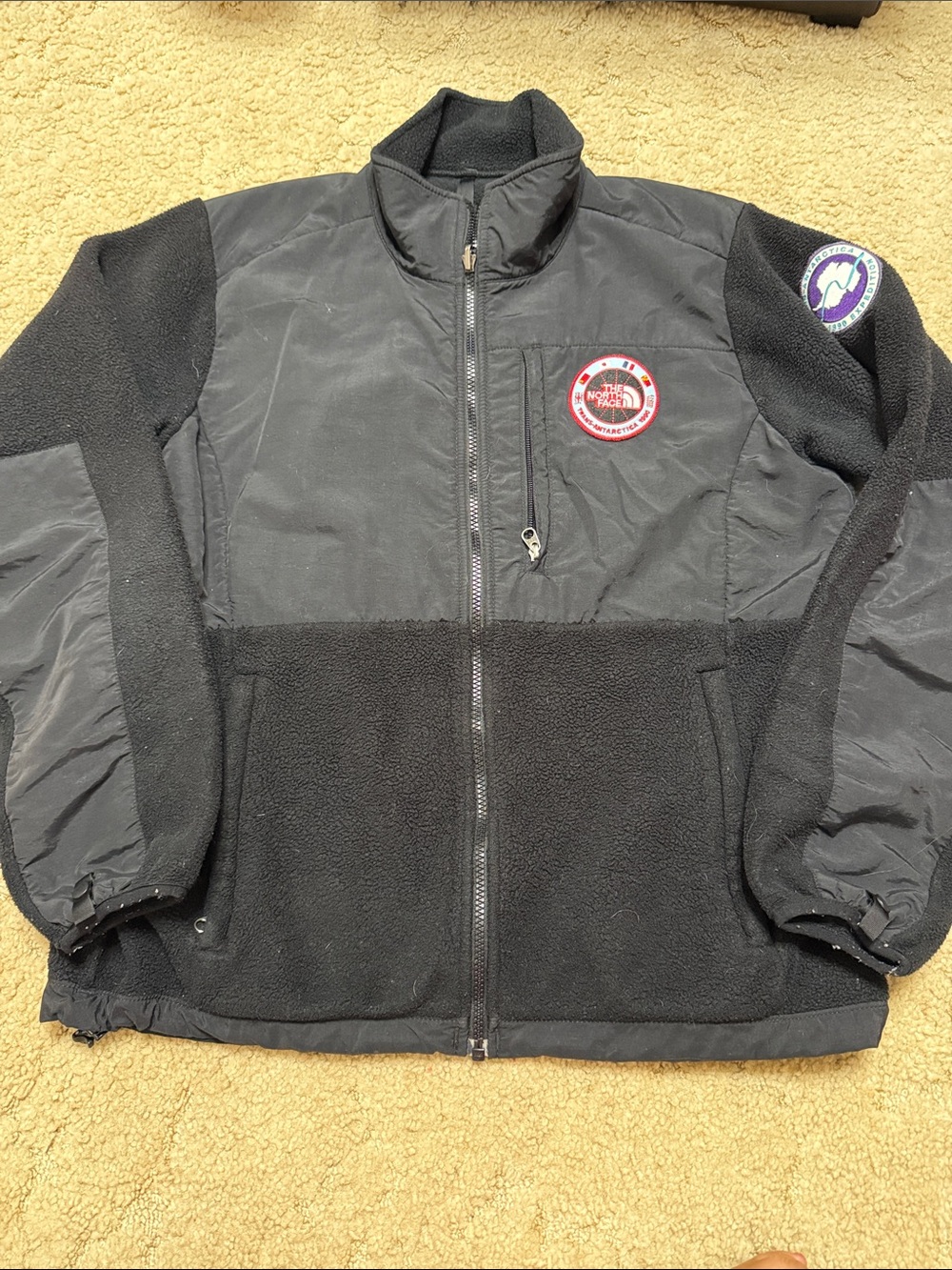 The North Face Black Fleece and Shell Hybrid Jacket with Patch